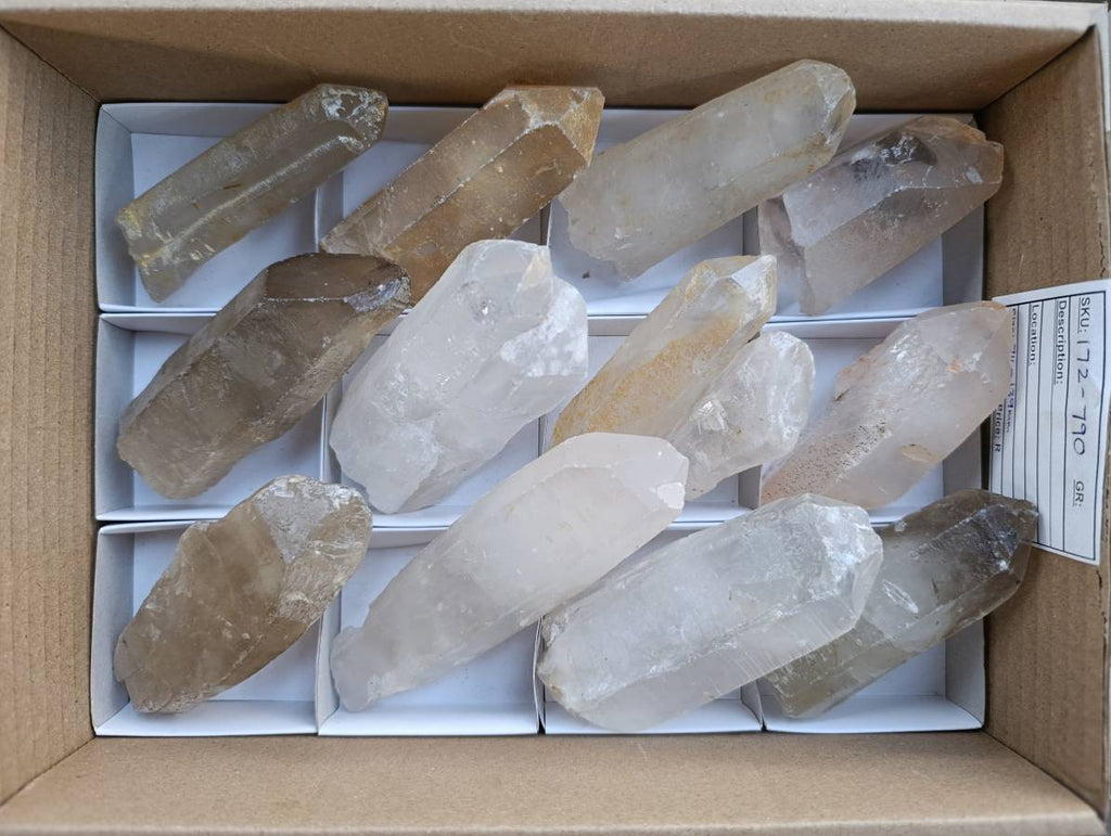 Natural Quartz Crystals x 13 From Madagascar - Toprock Gemstones and Minerals 