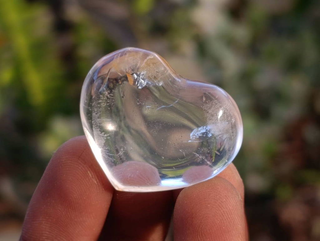 Polished Rock Crystal Quartz Hearts x 35 From Madagascar - Toprock Gemstones and Minerals 