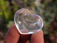 Polished Rock Crystal Quartz Hearts x 35 From Madagascar