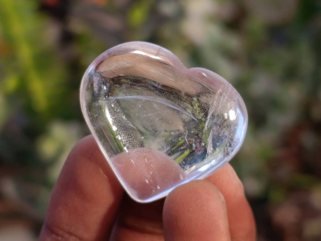 Polished Rock Crystal Quartz Hearts x 35 From Madagascar - Toprock Gemstones and Minerals 