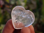 Polished Rock Crystal Quartz Hearts x 35 From Madagascar - Toprock Gemstones and Minerals 