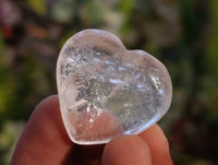 Polished Rock Crystal Quartz Hearts x 35 From Madagascar