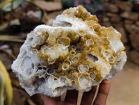 Natural Limonite Quartz Clusters x 4 From Solwezi, Zambia