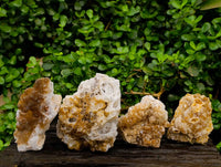 Natural Limonite Quartz Clusters x 4 From Solwezi, Zambia