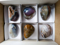 Polished Red Sashe River Agate Nodules x 6 From Sashe River, Zimbabwe