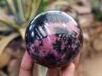 Polished Rhodonite Spheres x 3 From Ambindavato, Madagascar - Toprock Gemstones and Minerals 