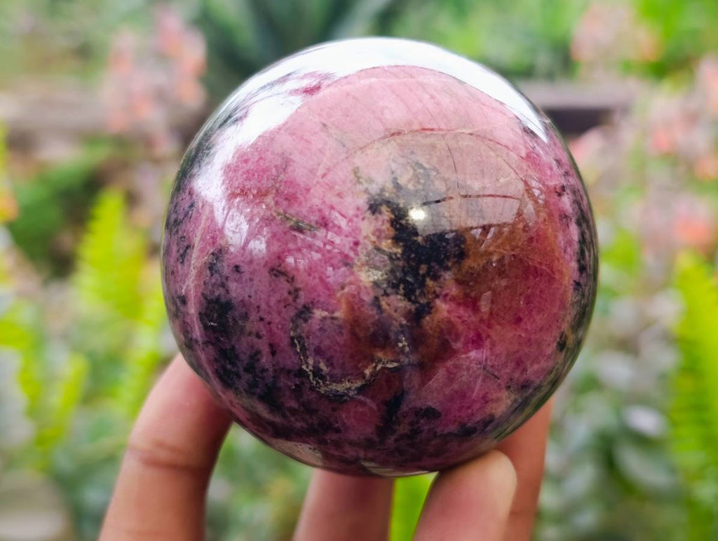 Polished Rhodonite Spheres x 3 From Ambindavato, Madagascar - Toprock Gemstones and Minerals 