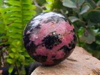 Polished Rhodonite Spheres x 3 From Ambindavato, Madagascar