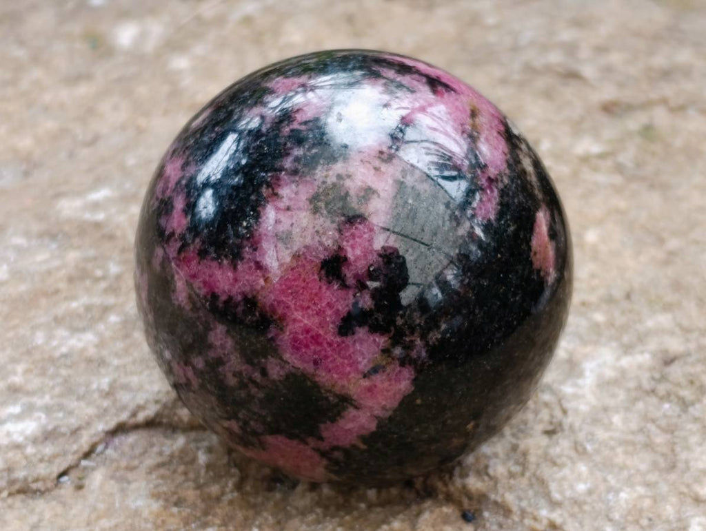 Polished Rhodonite Spheres x 3 From Ambindavato, Madagascar - Toprock Gemstones and Minerals 