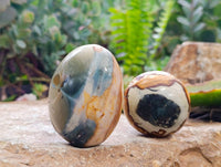 Polished Polychrome Jasper Palm Stones x 12 From NW Coast, Madagascar
