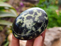 Polished Leopard Stone Palm Stones x 6 From Zimbabwe