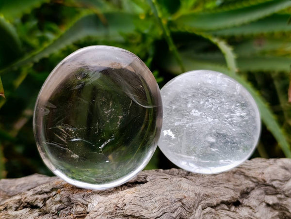 Polished Clear Quartz Palm Stones x 12 From Madagascar