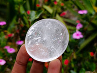 Polished Clear Quartz Palm Stones x 12 From Madagascar