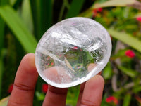 Polished Clear Quartz Palm Stones x 12 From Madagascar