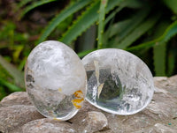 Polished Clear Quartz Palm Stones x 12 From Madagascar