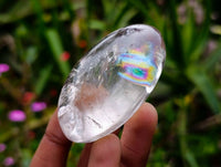 Polished Clear Quartz Palm Stones x 12 From Madagascar