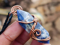 Hand Made Sodalite Copper Wire Wrapped Stone Pendants - Sold Per Item - From Namibia