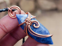 Hand Made Sodalite Copper Wire Wrapped Stone Pendants - Sold Per Item - From Namibia