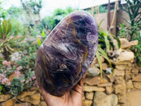 Polished Deep Purple Chevron Amethyst Standing Free Form x 1 from Ankazobe, Madagascar