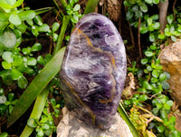 Polished Deep Purple Chevron Amethyst Standing Free Form x 1 from Ankazobe, Madagascar