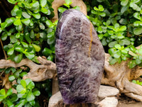Polished Deep Purple Chevron Amethyst Standing Free Form x 1 from Ankazobe, Madagascar