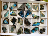 Polished On One Side Labradorite x 26 From Tulear, Madagascar