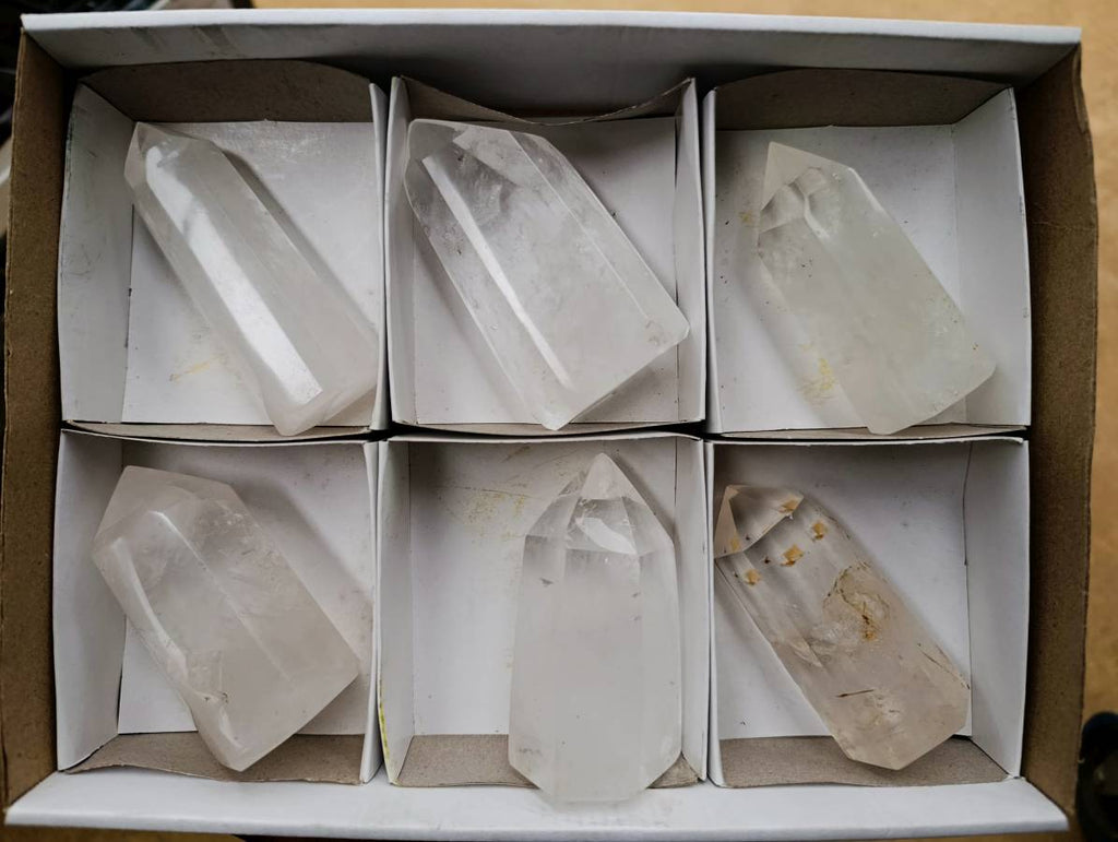 Polished Quartz Crystals x 6 From Madagascar - Toprock Gemstones and Minerals 