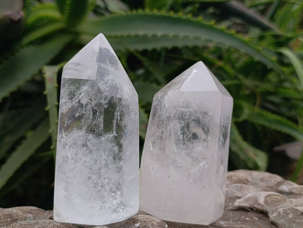 Polished Quartz Crystals x 6 From Madagascar