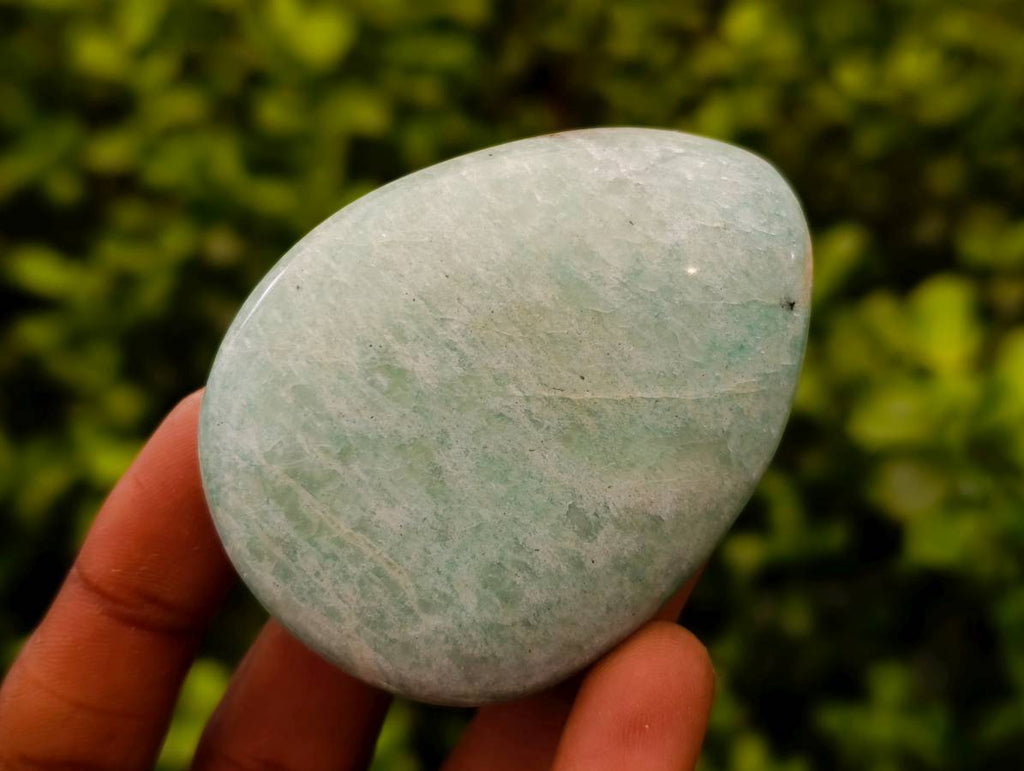 Polished Amazonite Palm Stones x 12 From Madagascar - Toprock Gemstones and Minerals 