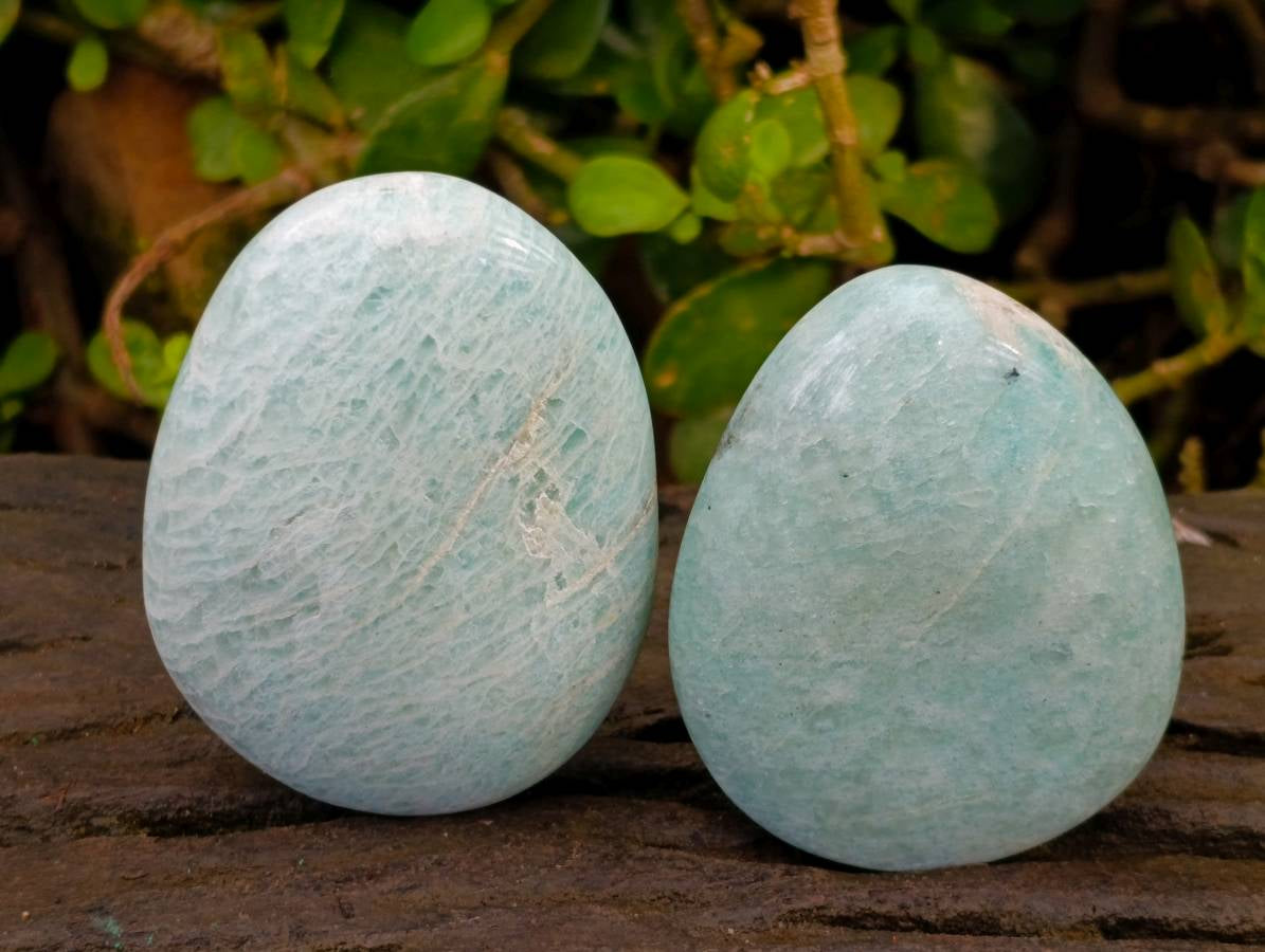 Polished Amazonite Palm Stones x 12 From Madagascar - Toprock Gemstones and Minerals 