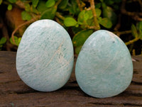 Polished Amazonite Palm Stones x 12 From Madagascar