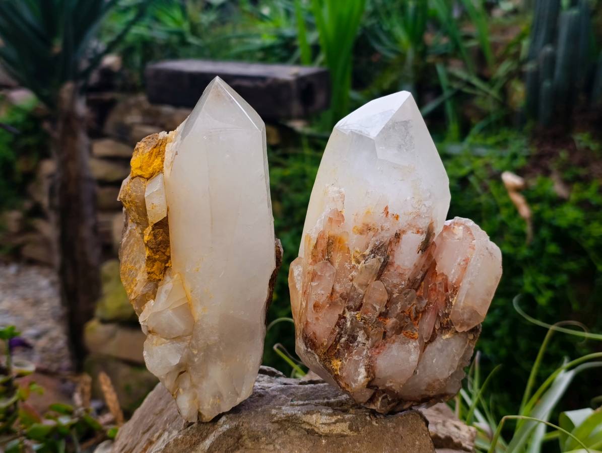 Natural & Polished Quartz Crystals x 3 From Madagascar - Toprock Gemstones and Minerals 