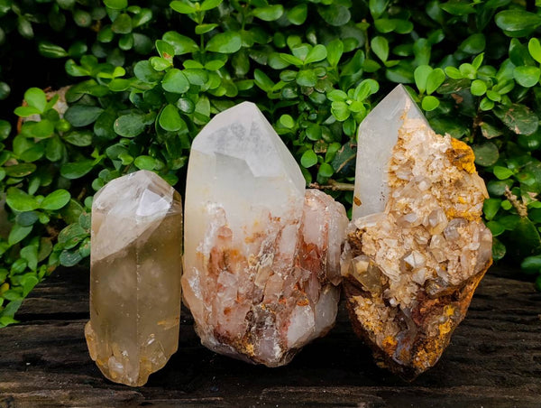 Natural & Polished Quartz Crystals x 3 From Madagascar