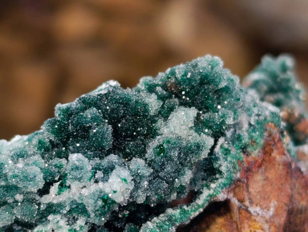 Natural Drusy Coated Malachite On Dolomite Specimens x 3 From Lupoto Mine, Congo