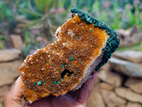 Natural Ball Malachite and Drusy Quartz On Dolomite Matrix Specimen x 1 From Mindingi Mine, Kambove, Congo