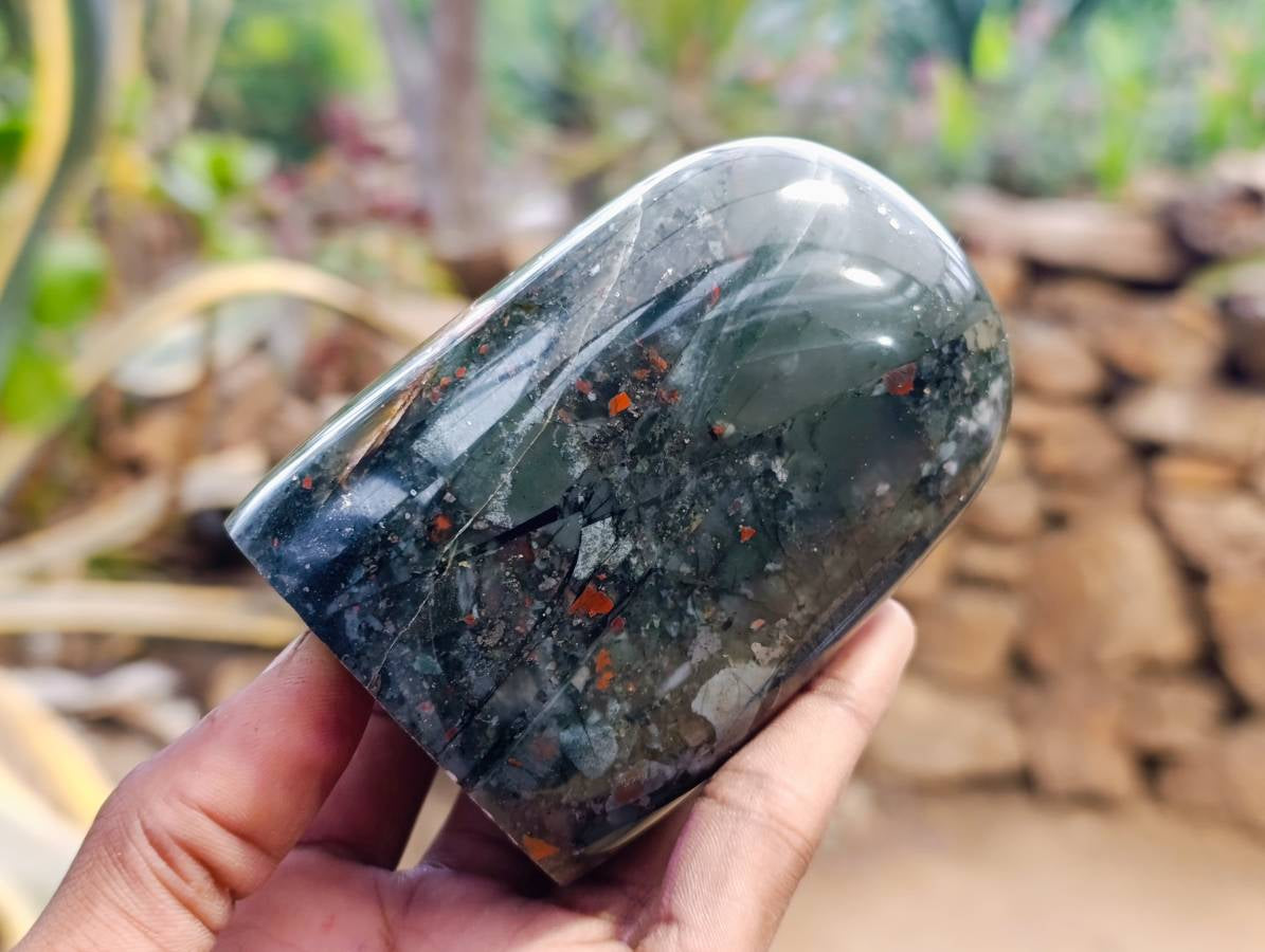 Polished Bloodstone Standing Free Forms x 3 From Swaziland - Toprock Gemstones and Minerals 