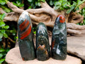 Polished Bloodstone Standing Free Forms x 3 From Swaziland - Toprock Gemstones and Minerals 