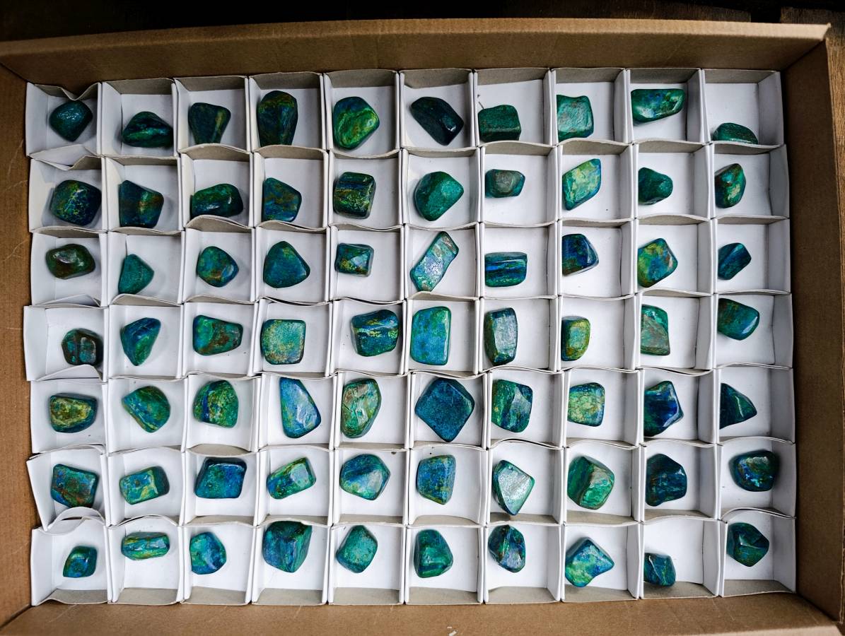 Polished Azurite and Malachite Free Forms x 70 From Congo - Toprock Gemstones and Minerals 