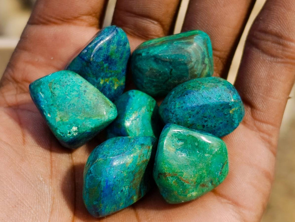 Polished Azurite and Malachite Free Forms x 70 From Congo - Toprock Gemstones and Minerals 