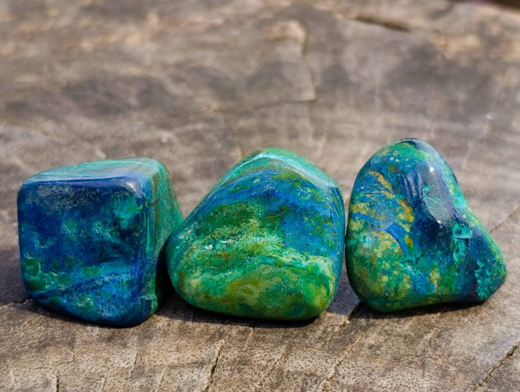 Polished Azurite and Malachite Free Forms x 70 From Congo - Toprock Gemstones and Minerals 
