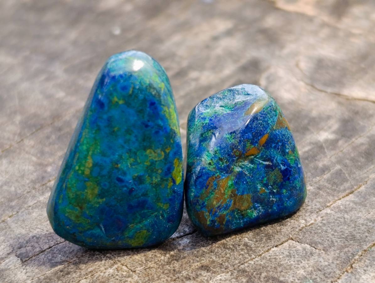 Polished Azurite and Malachite Free Forms x 70 From Congo - Toprock Gemstones and Minerals 