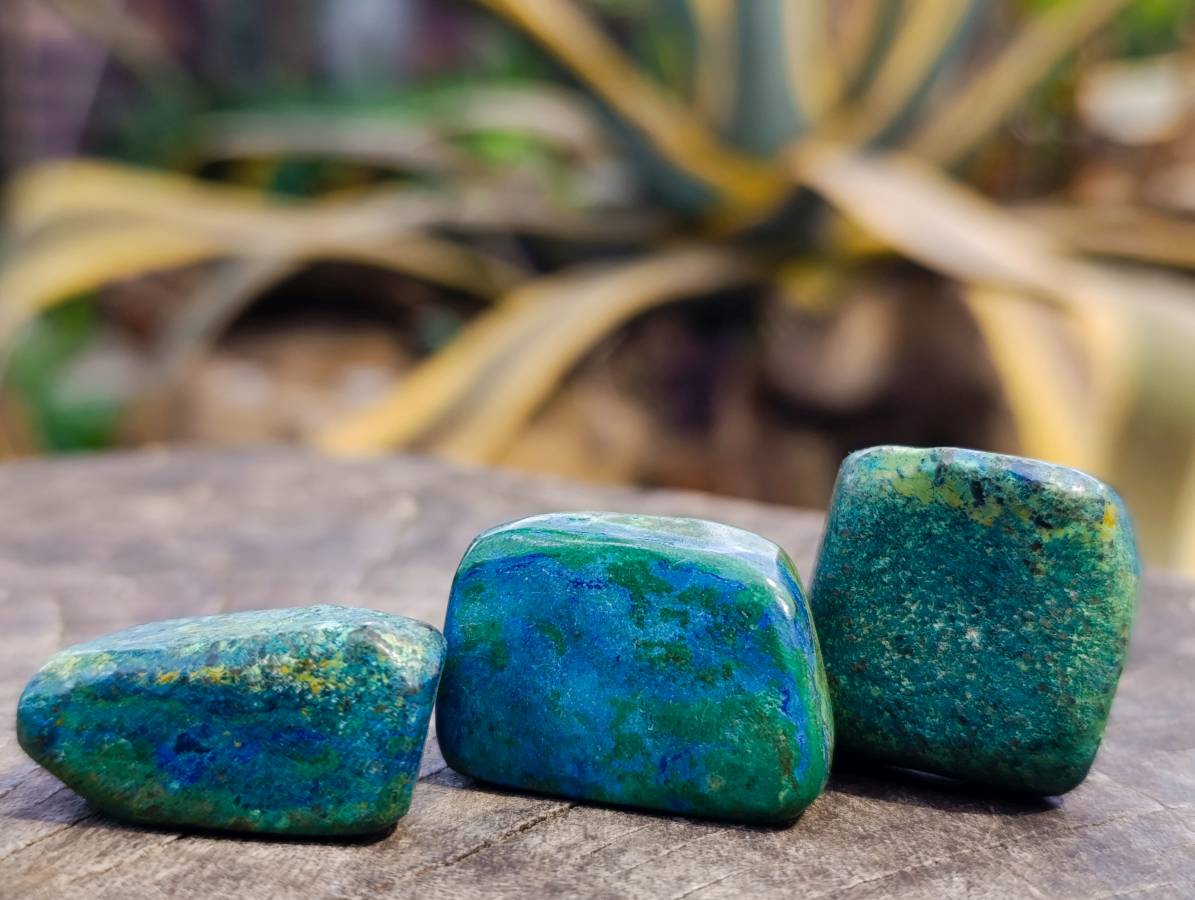 Polished Azurite and Malachite Free Forms x 70 From Congo - Toprock Gemstones and Minerals 