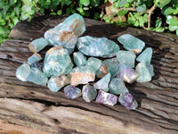Natural Watermelon Fluorite Cobbed Pieces x 5 Kg Lot From Uis, Namibia