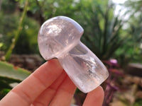 Polished Rose Quartz Mushrooms x 6 From Madagascar