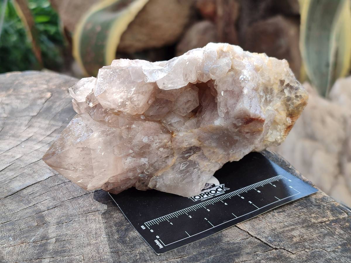 Natural Smokey Phantom Quartz Clusters x 2 From Luena, Congo - Toprock Gemstones and Minerals 