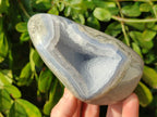 Polished Blue Lace Agate Standing Free Forms x 2 From Nsanje, Malawi - Toprock Gemstones and Minerals 