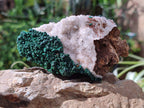 Natural Crystalline Ball Malachite and Quartz On Dolomite Matrix Specimens x 2 From Mindingi Mine, Kambove, Congo - Toprock Gemstones and Minerals 
