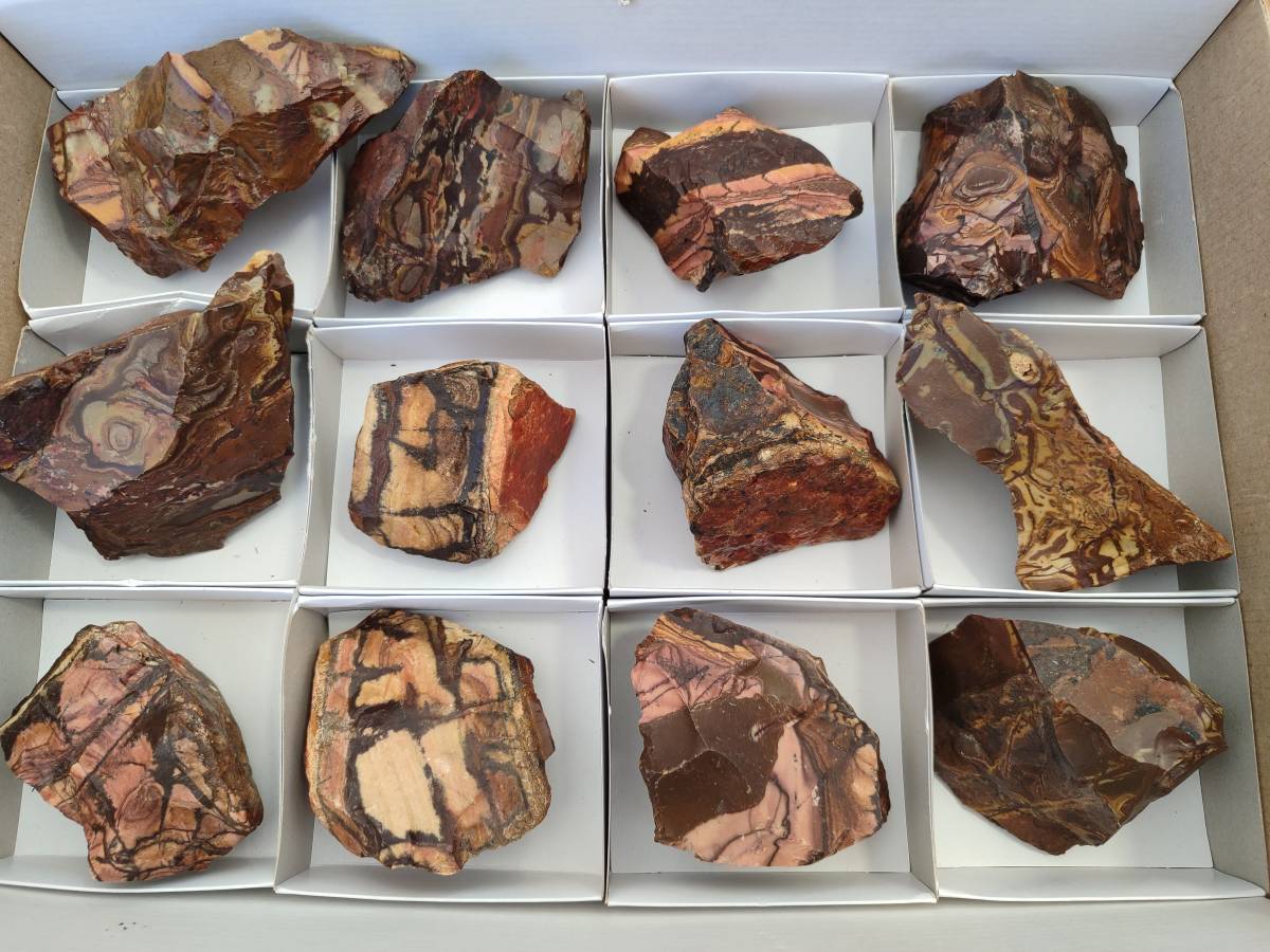 Natural Nguni Jasper Cobbed Specimens x 12 From N.Cape, South Africa - Toprock Gemstones and Minerals 