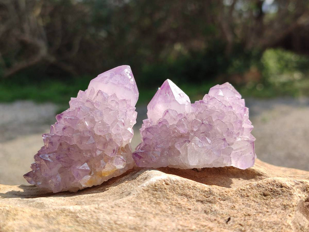 Natural Sunburst Amethyst Spirit Quartz Clusters x 12 From Boekenhouthoek, South Africa - Toprock Gemstones and Minerals 
