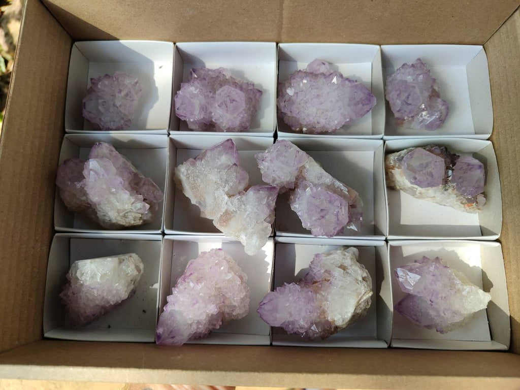 Natural Sunburst Amethyst Spirit Quartz Clusters x 12 From Boekenhouthoek, South Africa - Toprock Gemstones and Minerals 